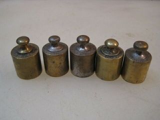 (5) Vintage 100 Grams Brass Scale Weights B3427
