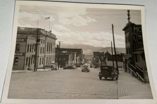 Rare Antique American Wwii Era Butte Montana Main Street Snapshot Photo C.  1941