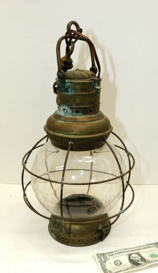 Perkins 8 Antique Vtg Marine Lamp Perko Brass Nautical Lantern Ship Light Oil