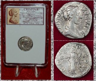 Ancient Roman Empire Coin Crispina Wife Of Commodus Silver Denarius