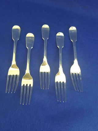 5: 5 Matched Georgian Sterling Silver Fiddleback Dinner Forks H/m Ldn 1829 374g