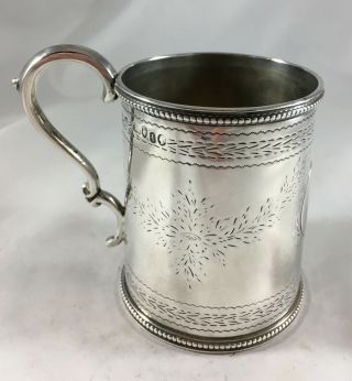 Victorian Silver Christening Mug William Evans London 1866 127g Hhzx