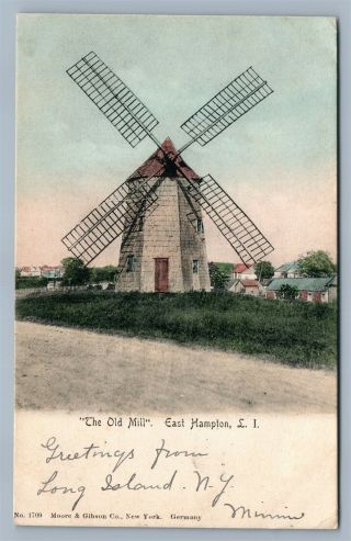 Long Island Ny East Hampton Old Mill Antique Postcard