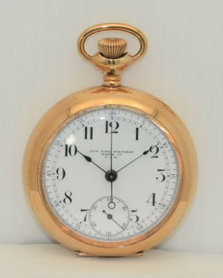 York Standard Antique Chronograph Pocket Watch 18s 7j Model 1 B&b Royal