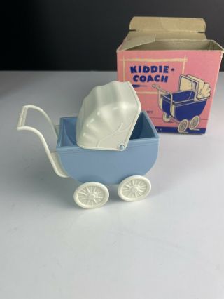 M.  P.  & Co Kiddie - Coach Doll Furniture Baby Buggy Blue Hard Plastic