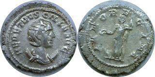 249 - 251 Ad Roman Empire Herennia Etruscilla Juno Silver Antoninianus