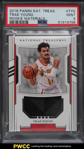 2018 National Treasures Trae Young Rookie Rc Patch /99 Rm - Tyg Psa 9
