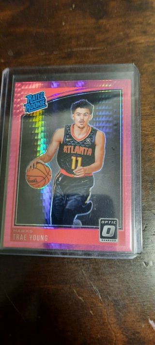 Trae Young Optic Pink Hyper Rated Rookie And Optic Base