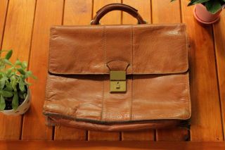 Vintage Leather Messenger Bag / Briefcase / Laptop Bag / European / Handbag