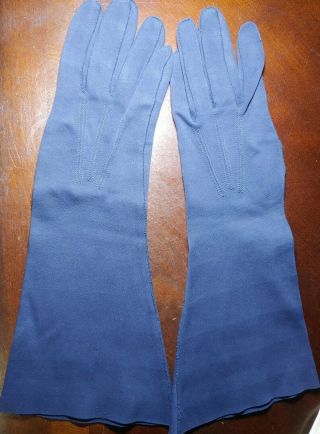 Vintage Ladies Gloves Dark Blue Color Approx Size 6 1/2 - 7 A11