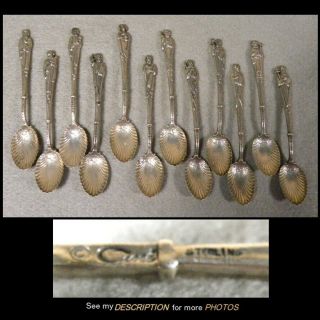 12 Antique Sterling Silver Figural Apostle Spoons Gugliemo Cini Silver