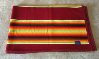 Vintage Beaver State Pendleton Southwest Wool Blanket 80x62 Multicolor Stripe