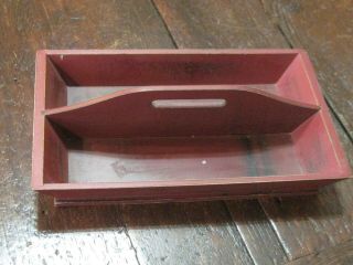 Antique Vtg Knife Tray Wood Cutlery Box Carrier Tote Primitive Garden Tools Old