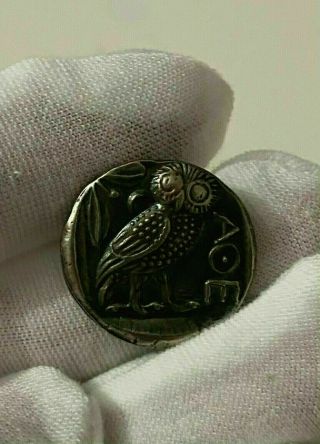 Ancient Greek Coin Attica Athens Owl Tetradrachm Silver 450 Bc 25mm Aoe