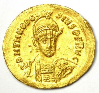 Eastern Roman Theodosius Ii Av Solidus Gold Coin 402 Ad Ngc Ms Unc (certificate)