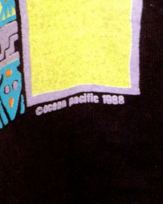 vtg 80s 90s Ocean Pacific OP 1988 single stitch Surf T - Shirt Skate Punk Indie M 2