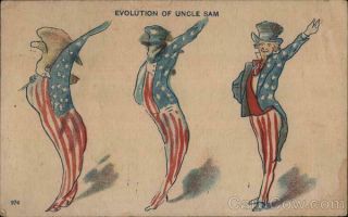 Patriotic 1909 Evolution Of Uncle Sam From Flag And Eagle Antique Postcard