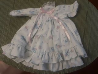 Dress Clothes For Mary Hoyer 14 " Doll Long Nightgown With Flowers