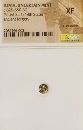 Ionia 1/48th Stater 625 - 550 Bc Ngc Xf Ancient Forgery Electrum Coin