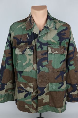 Vintage Us Army Mens Small Short Hot Weather Woodland Camo Ripstop Combat Jacket