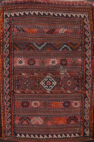 Geometric Saddle Bag Oriental Traditional Area Rug Hand - Woven Wool Carpet 2 