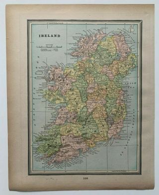 1893 Map Of Ireland Scotland Gaskell 