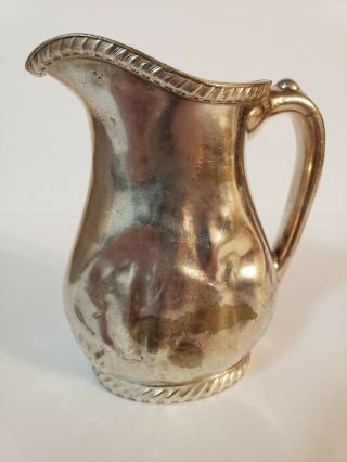 Pitcher Creamer International Silver Co.  Silver Soldered Us Navy Mess Hall Usn