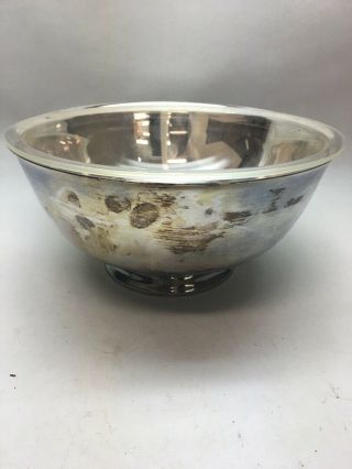 Vintage Reed Barton 104 Bowl Silver Plated Acrylic Liner 8 Inch Mcm Regency
