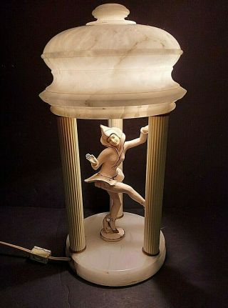 Alabaster 1930s Art Deco Gerdago Gazebo Pixie Lamp