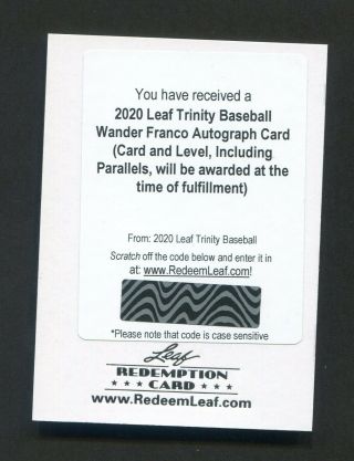 2020 Leaf Trinity Wander Franco Rookie Auto Autograph Possible 1/1 Tampa Rays