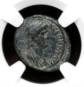 Lydia,  Thyatira.  Nero.  Ad 54 - 68.  Æ17,  As Caesar,  Ngc F