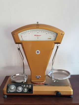 Vintage 1955 Mid Century Modern Jeweler Apothecary Scale By Fulgor Italy