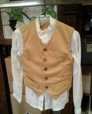 Vintage Boy Colonial Reenactment 3 Piece Set Vest Shirt And Knickers 1970s Era