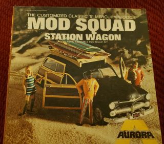 Aurora The Mod Squad 1949 Mercury Station Wagon 583 Open Box (circa.  1969)