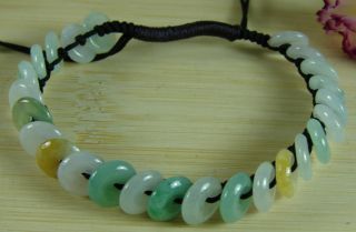 3 Colors Grade A Jade Coin Bracelet Bangle Chinese Jadeite Handmade 50 - 60 Mm