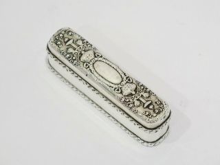 3.  75 In - Sterling Silver Bigelow Kennard & Co.  Boston Antique Floral Snuff Box