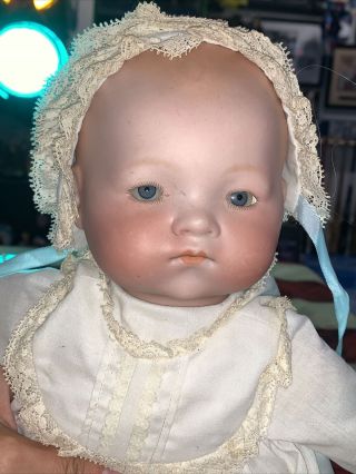 Antique 15” AM Armand Marseille Dream Doll Germany Bisque Head Cloth Body Crier 2