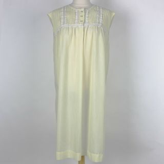 Vintage Barbizon Nellie Cotton Blend Nightgown Yellow Sleeveless M