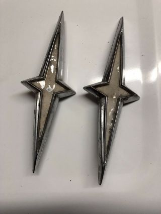 Vintage Antique 60’s Pontiac Star Emblem Moulding Pair 479953