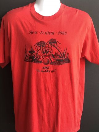 Vintage Rose Festival 1988 T Shirt At&t Xl Large