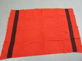 Old Vintage Trapper Point Red & Black Stripe Wool Blanket England 58 " X 82 "