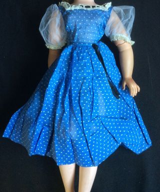Vintage Madame Alexander Cissy Sheer Blue Textured Polka Dot Dress Tags