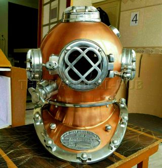 Vintage Boston Brass Scuba Marine Antique Diving Divers Helmet Us Navy Mark V