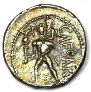 Julius Caesar Ar Denarius Silver Roman Coin 46 Bc (venus,  Aeneas) - Vf / Xf
