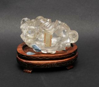 Chinese Antique Clear Rock Crystal Table Sculpture,  1850 - 1910 5