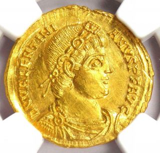 Western Roman Valentinian I Av Solidus Gold Konstan Coin 364 - 375 Ad - Ngc Ms Unc