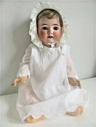 Large 22 Inch Heubach Kopplesdorf Baby Doll Gorgeous Face Antique Clothing.