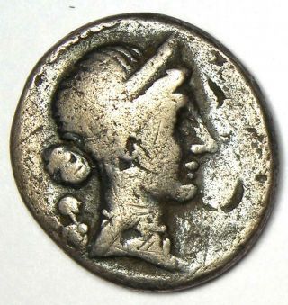Julius Caesar Ar Denarius Silver Roman Coin 46 Bc (venus,  Trophy) - Fine / Vf