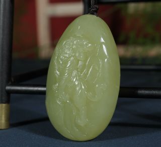 51.  6g Exquisite Chinese Natural Hetian Yellow Jade Hand Carved Tiger Pendant
