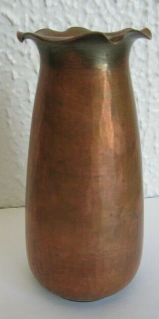 Early Roycroft Signed Arts & Crafts Style Hand Hammered Copper Vase
